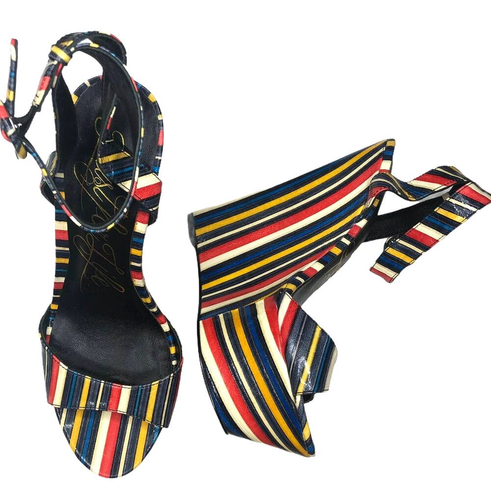 Lust for Life Rainbow Striped Platform Wedge